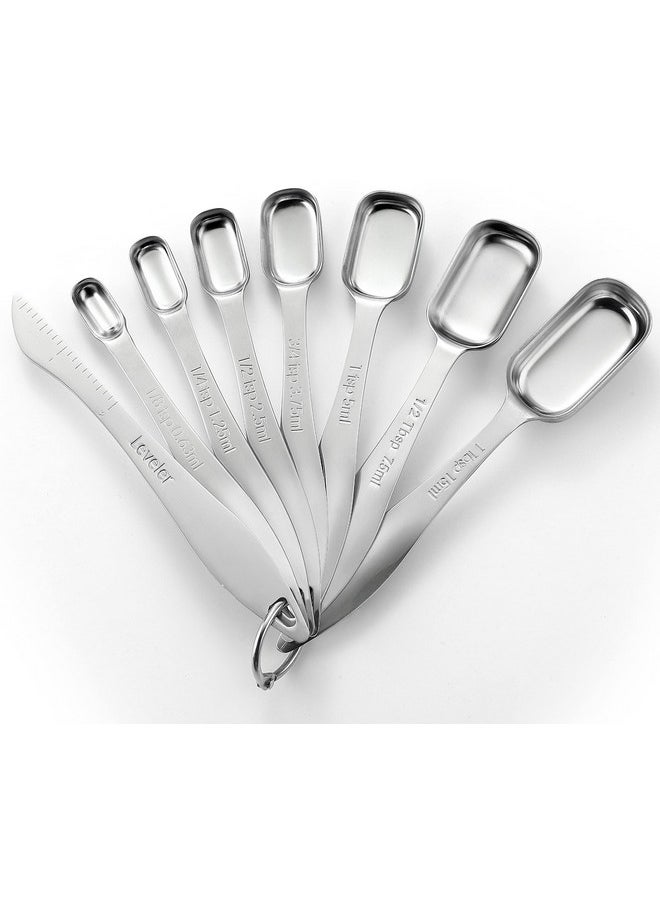 Spring Chef Spring Chef Stainless Steel Measuring Spoons Set of 8 with Leveler, Metal Teaspoon & Tablespoon Measuring Spoons for Dry & Liquid Ingredients, Fits in Spice Jars - Kitchen Gadgets For Baking & Cooking  - Image 1