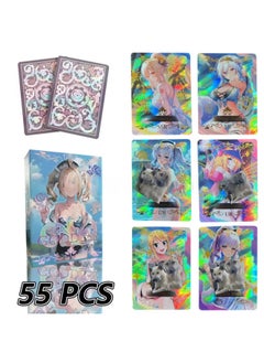55 Swimsuit Animation Goddess Card Laser Bronzing Flash Card Otaku Animation Surrounding The Original Ghost Destroy One Piece-Specifications:Goddess 1 Shot 55 Pieces Full Flash Plus Gilding