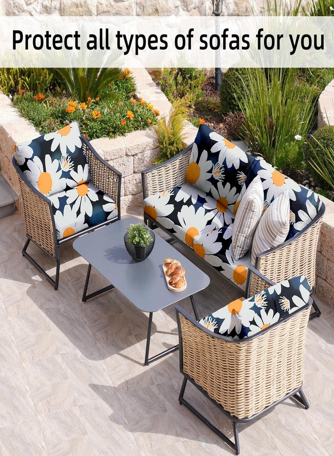 BIETYONE 8Pcs Stretch Patio Cushion Covers Outdoor Cushion Covers,for Outdoor Couch Cushion Covers Replacement,Outdoor Sofa Covers Patio Slipcovers Couch Cover,Washable Furniture Cover (Cover Only) - Image 4