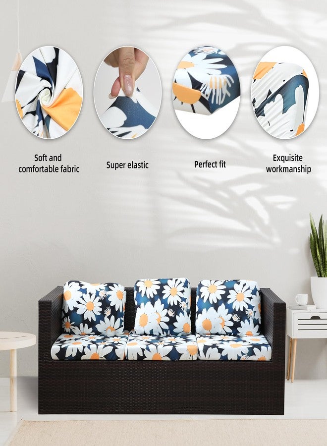 BIETYONE 8Pcs Stretch Patio Cushion Covers Outdoor Cushion Covers,for Outdoor Couch Cushion Covers Replacement,Outdoor Sofa Covers Patio Slipcovers Couch Cover,Washable Furniture Cover (Cover Only) - Image 3