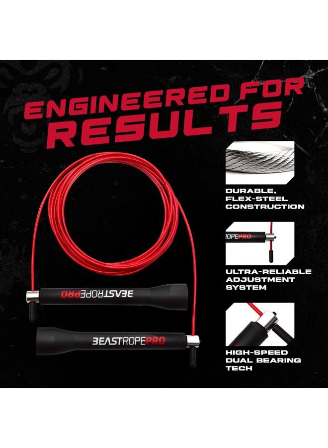 Beast Gear حبل القفز Beast Rope Pro المتقدم للياقة البدنية، والتكييف وفقدان الدهون. مثالي لتمارين كروس فيت، والملاكمة، وفنون القتال المختلطة، وتدريب HIIT، والتدريب المتقطع والقفز المزدوج. - Image 4