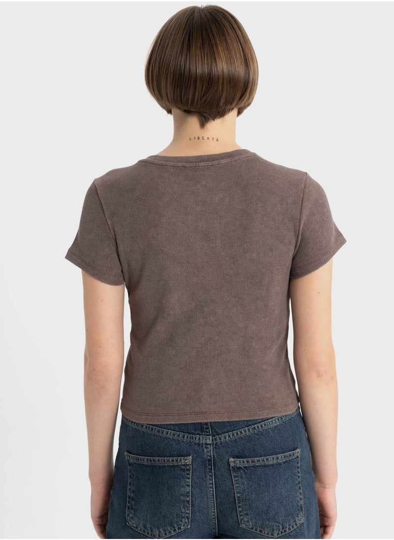 DeFacto - Woman Fitted Short Sleeve T-Shirt - Image 1