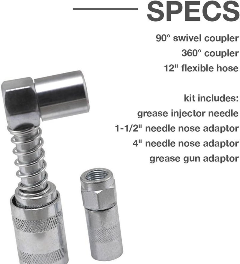 Vector Tools Zerk Fittings Lubrication Aid Kit for Grease Gun - Image 2