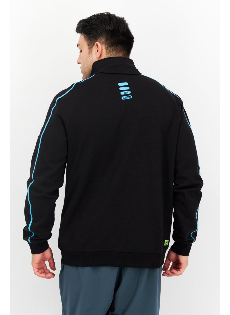 FILA Men Sportswear Fit Training Sweatshirt, Black Combo  - Image 3