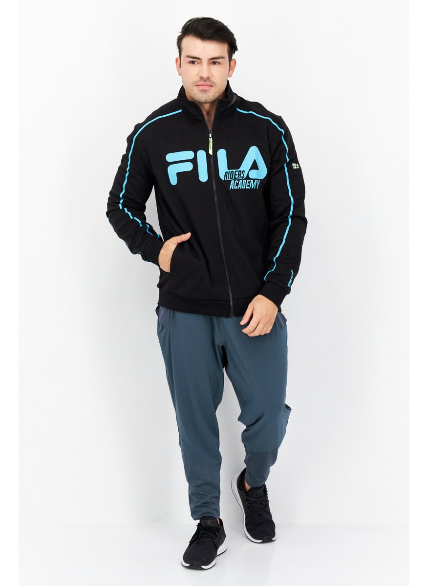 FILA Men Sportswear Fit Training Sweatshirt, Black Combo  - Image 2