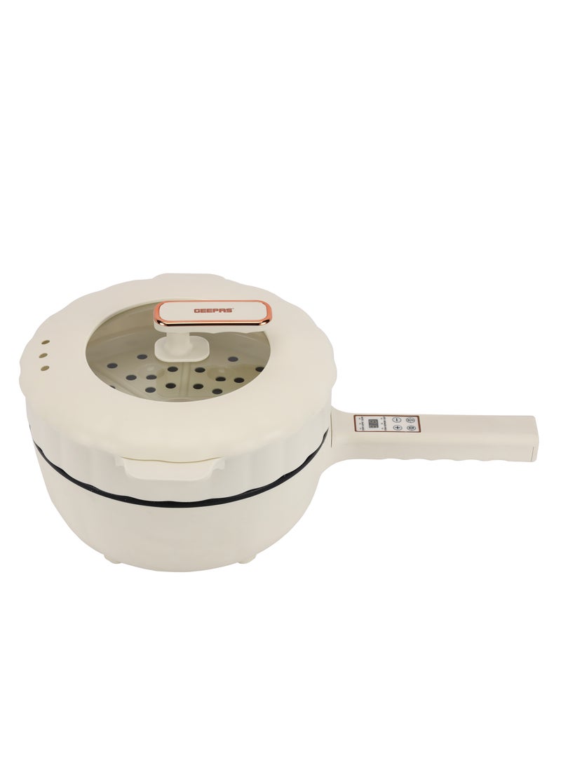 GEEPAS Geepas 4.0 L Electric Frying Pan- GFP63063/ with Teflon Non-Stick Coating, Multifunctional Steamer, 5 Functions/ Portable Design, Perfect for Stir-Fry, Hot Pot, Oil Fry, Steam, or Soup  - Image 1