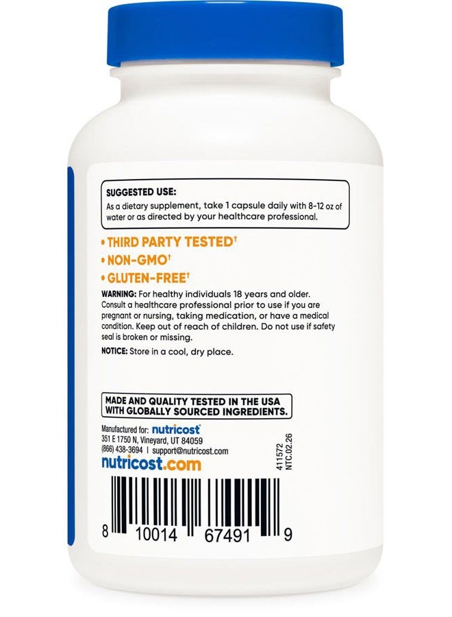 Nutricost Pantothenic Acid (Vitamin B5) 500mg, 120 Capsules - Image 4