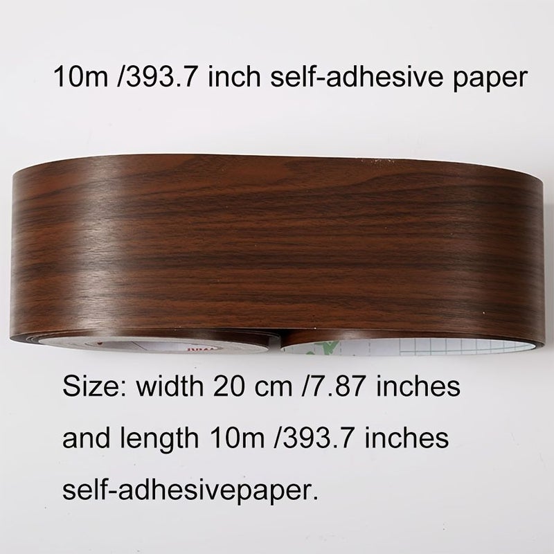 Wood Color Self Adhesive Skirting Board 393.7inch Waterproof Wall Baseboard Decoration - Image 5