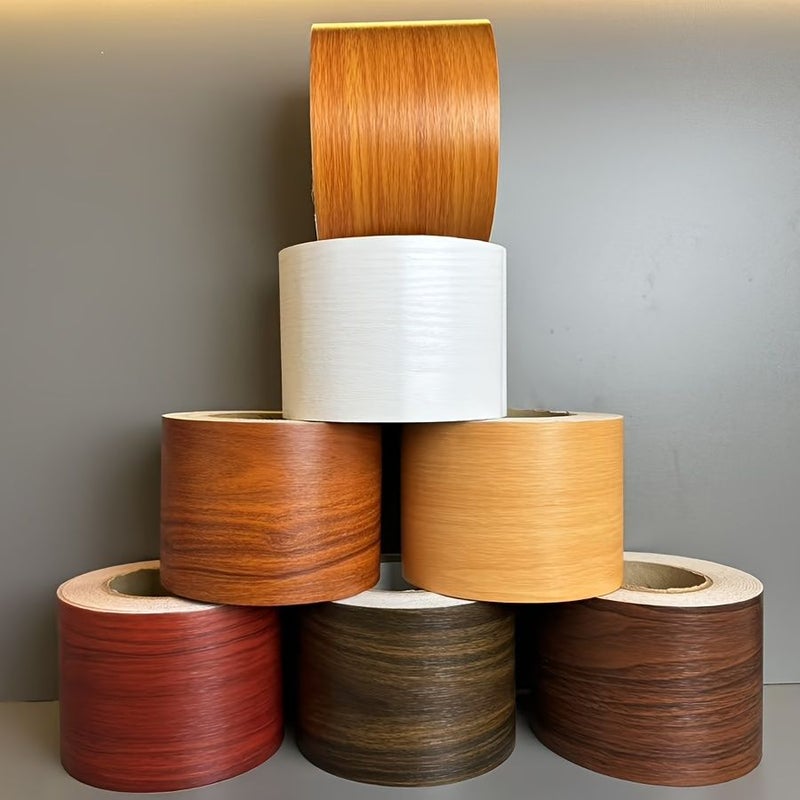 Wood Color Self Adhesive Skirting Board 393.7inch Waterproof Wall Baseboard Decoration - Image 2
