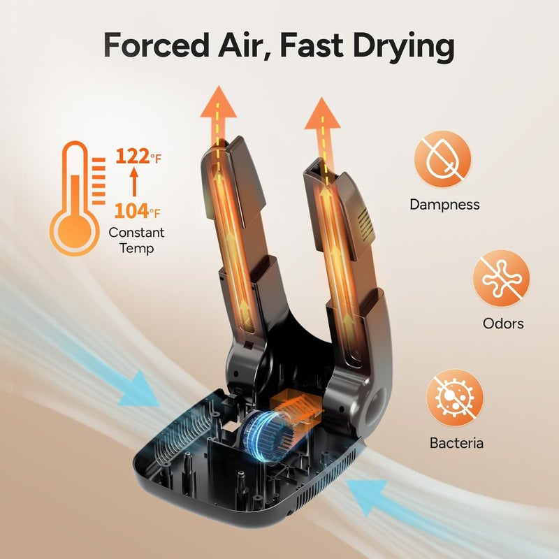 Dr. Prepare Boot Dryer Shoe Dryer, Glove Dryer & Boot Warmer with Heat Blower, Portable Adjustable Rack and Timer, Folding Design & Quick Drying for Shoes, Gloves, Hats, Socks, Ski Boots, Smart Panel - Image 3