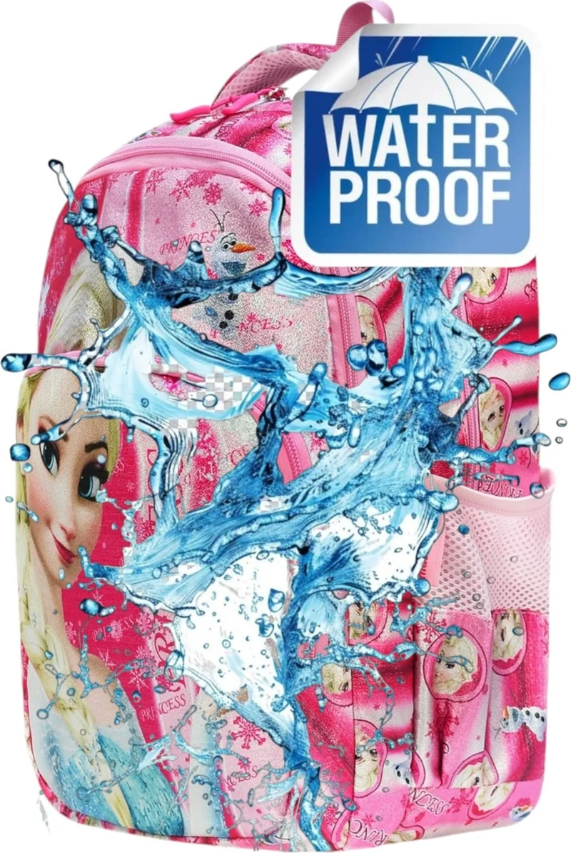Tezzgelsin Princess Printed Waterproof Orthopedic 3 Compartment School Bag with Nutrition and Pencil Case Set of 3