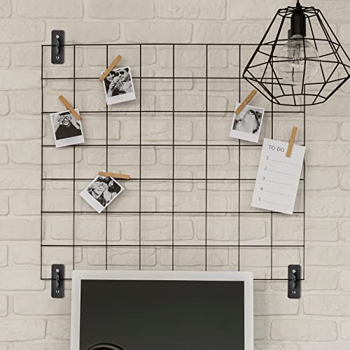 Shimeyao 24 Pcs Gridwall Mount Brackets Metal Grid Wall Panel Brackets Display Hooks Space Saving Accessories Hangers for Shop, Home, Garages, Office Organization(Black) - Image 5