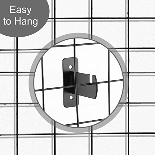 Shimeyao 24 Pcs Gridwall Mount Brackets Metal Grid Wall Panel Brackets Display Hooks Space Saving Accessories Hangers for Shop, Home, Garages, Office Organization(Black) - Image 3