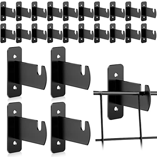 Shimeyao 24 Pcs Gridwall Mount Brackets Metal Grid Wall Panel Brackets Display Hooks Space Saving Accessories Hangers for Shop, Home, Garages, Office Organization(Black) - Image 1