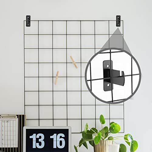 Shimeyao 24 Pcs Gridwall Mount Brackets Metal Grid Wall Panel Brackets Display Hooks Space Saving Accessories Hangers for Shop, Home, Garages, Office Organization(Black) - Image 4