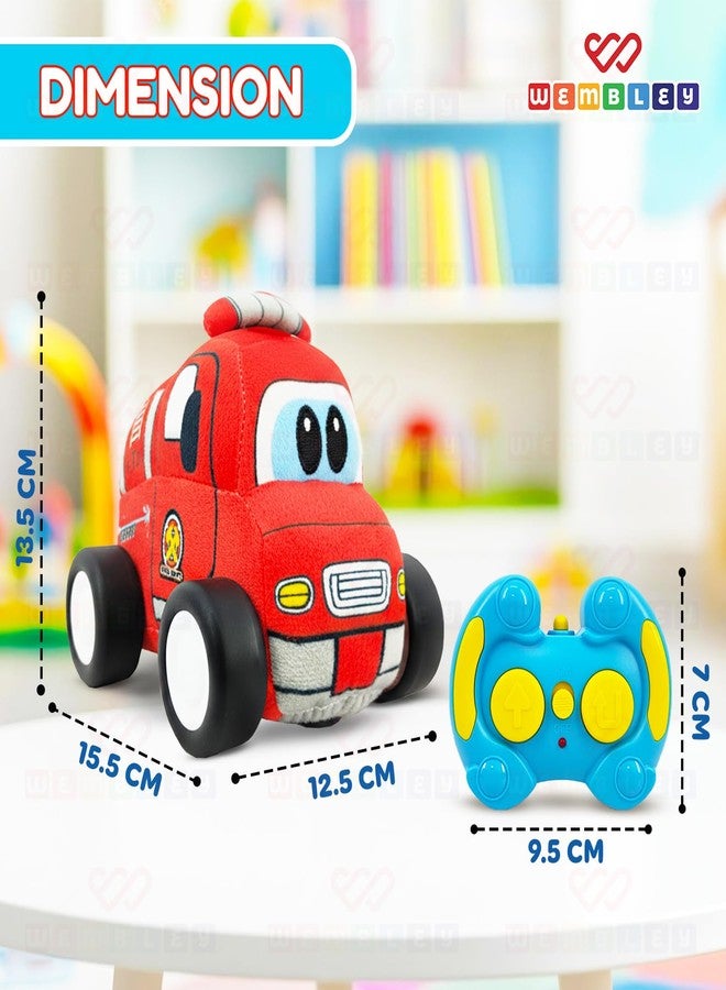 ويمبلي سيارة ويمبلي فاير القطيفة تعمل بالتحكم عن بعد | لعبة ناعمة تعمل بالتحكم عن بعد مع موسيقى تفاعلية | مع جهاز تحكم عن بعد بتردد 2.4 جيجاهرتز | سيارة ملونة ومتينة تعمل بالتحكم عن بعد مع قطيفة قابلة للغسل | هدية مثالية للأطفال من عمر سنتين فما فوق، 3، 4، 5 سنوات - Image 2