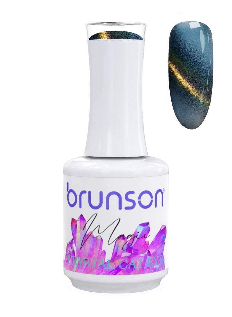 brunson طلاء أظافر جل، طلاء عين قطة 9D طويل الأمد مقاوم للتقشير يتطلب التجفيف تحت مصباح UV LED 18 مل