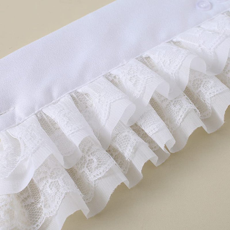 Elegtiskas False Sleeves Wrist Cuffs Floral Layered Lace Cuff - Image 4
