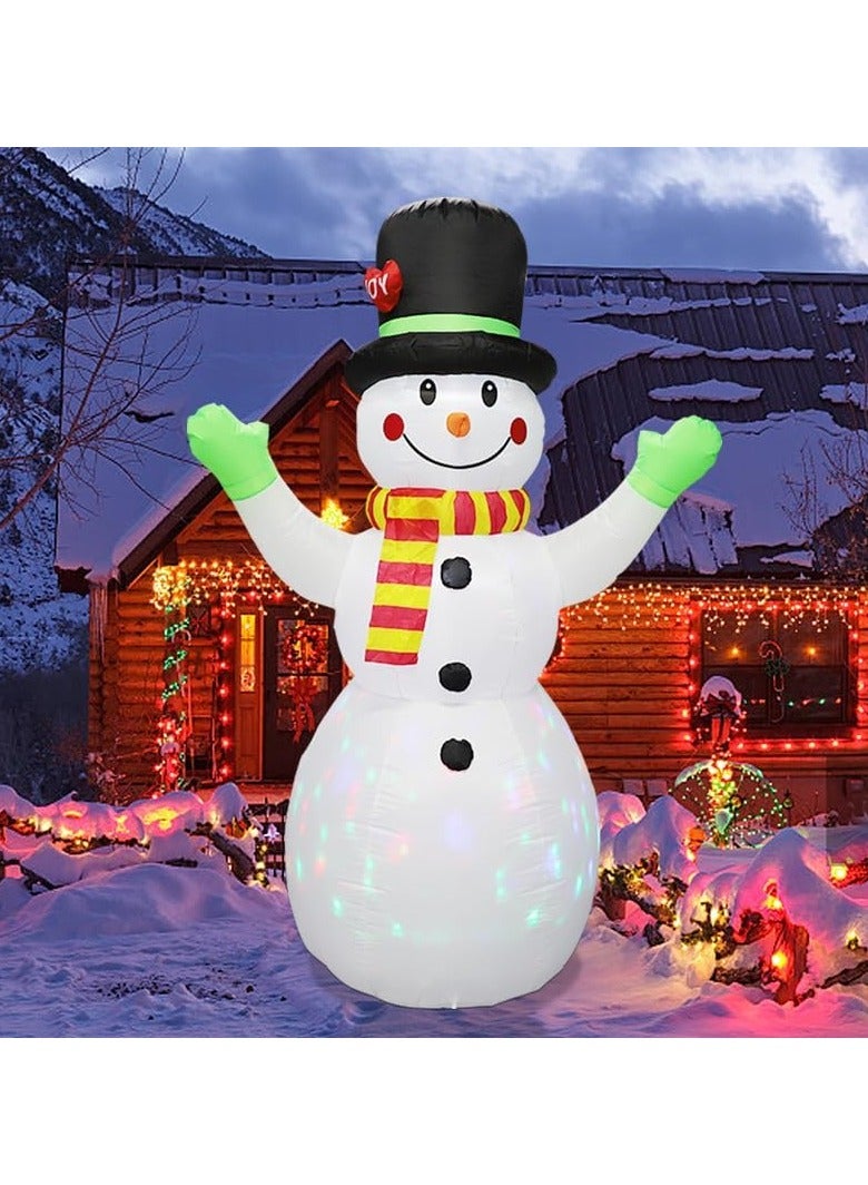 تابيت 7 أقدام من زينة عيد الميلاد القابلة للنفخ على شكل رجل ثلج عملاق للخارج، ديكور فناء قابل للنفخ مع إضاءة LED مدمجة مع قبعة سحرية، زينة عيد الميلاد للحديقة والفناء والحفلات وهدايا عيد الميلاد - Image 4