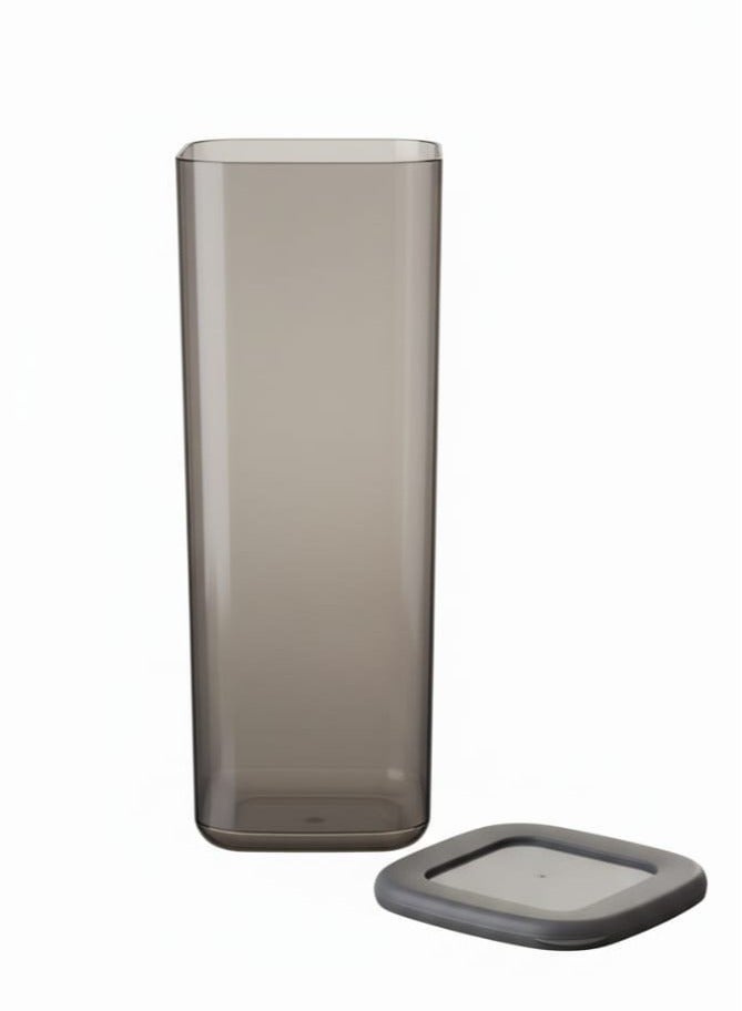 فولي لايف صندوق تخزين مربع من فولي لايف، سعة ١٫٧٥ لتر، رمادي شفاف | حاوية طعام بلاستيكية مزدوجة الحقن - Image 2