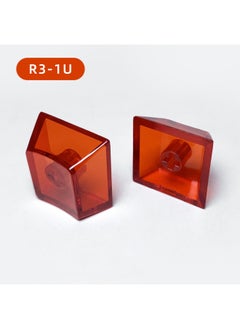 Full Height Transparent Keycap Mirror Mechanical Keyboard R1234 Transparent Single Keycap PC Material Without Engraved Original Height-Color:R3-1u Red