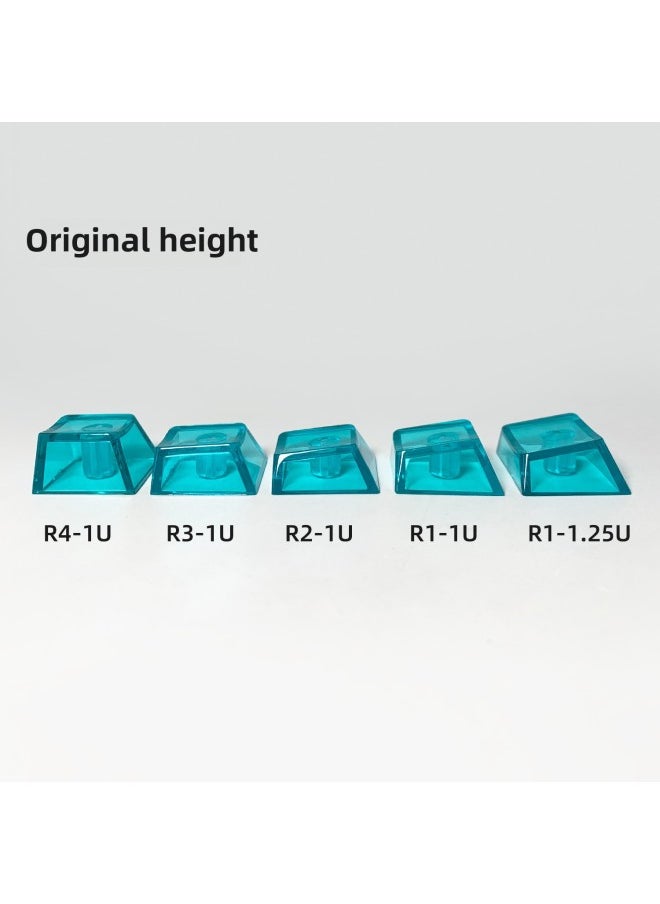 Generic - Full Height Transparent Keycap Mirror Mechanical Keyboard R1234 Transparent Single Keycap PC Material Without Engraved Original Height-Color:R3-1u Red - Image 1