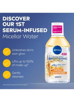 Nivea Brightening Micellar Water, Cleanses, Brightens and Removes Make-Up, Infused with Vitamins C and E, 400 ml  - Image 2