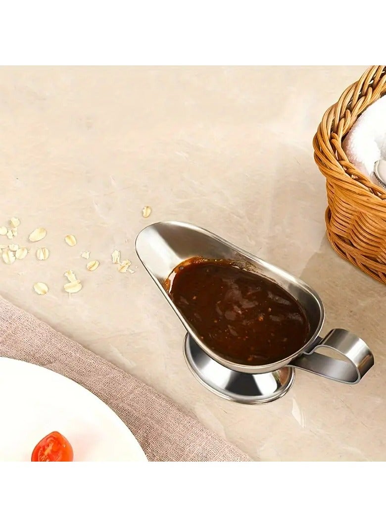 1pc Quality Stainless Steel Gravy Boats Serveware, Restaurant Style Gravy Boat, 10 Oz. (Ounce)  Dining Gravy Boat  - Image 2