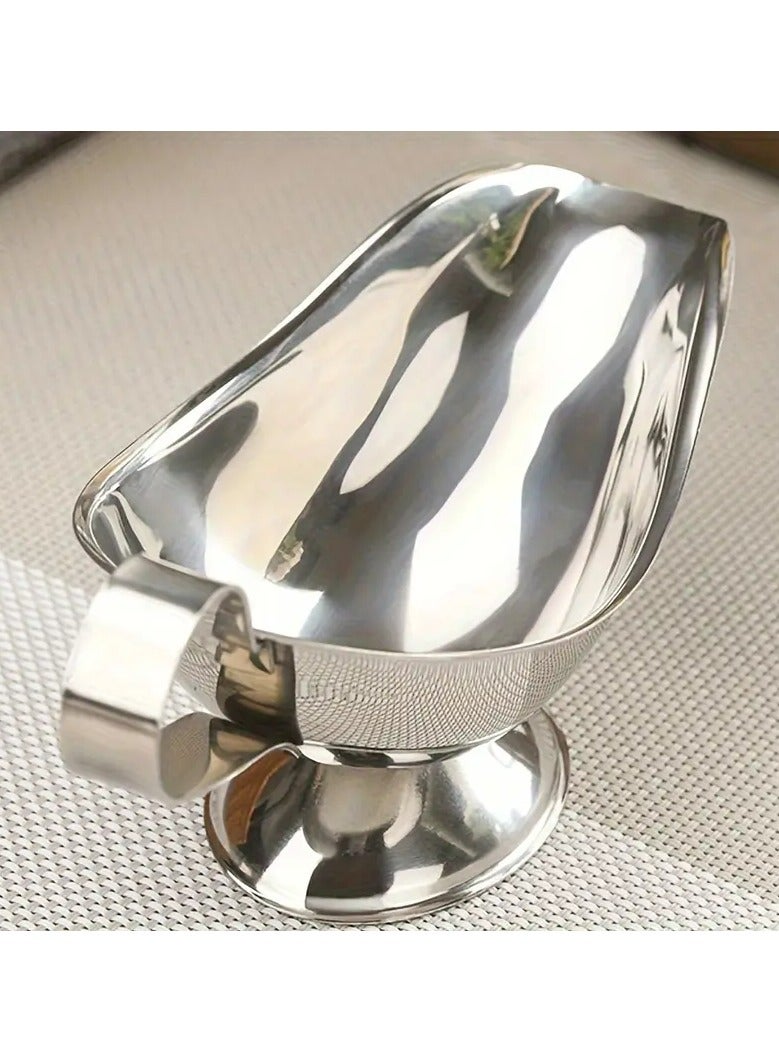 1pc Quality Stainless Steel Gravy Boats Serveware, Restaurant Style Gravy Boat, 10 Oz. (Ounce)  Dining Gravy Boat  - Image 5
