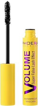 Phoera ماسكارا فوهيرا المقاومة للماء والمكثفة للألياف، مقاومة للتلطخ، تدوم طويلاً، تأثير الرموش الصناعية، حتى 12 ضعفًا من الحجم، تدوم 24 ساعة، تركيبة نظيفة نباتية ومضادة للحساسية - Image 1