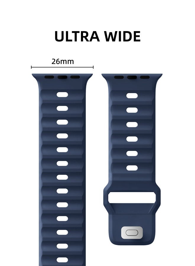 2 Pack Sport Bands for Apple Watch Ultra 3 Ultra 2 Ultra Band, Waterproof Soft Silicone Rugged Ocean Breathable Strap - Image 2