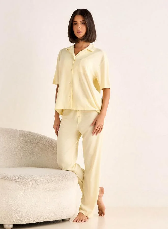 Splash FAV Pyjama Set Button-Down Shirt & Pants
