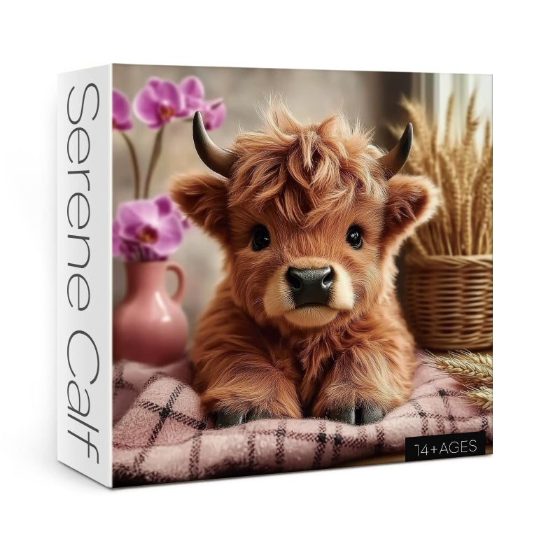 Larkipuzz Cute Highland Cow Flower Puzzles for Adults 1000 Pieces Funny Alpine Cattle Animal Jigsaw Puzzle Impossible Difficult Art Puzzles - Image 3
