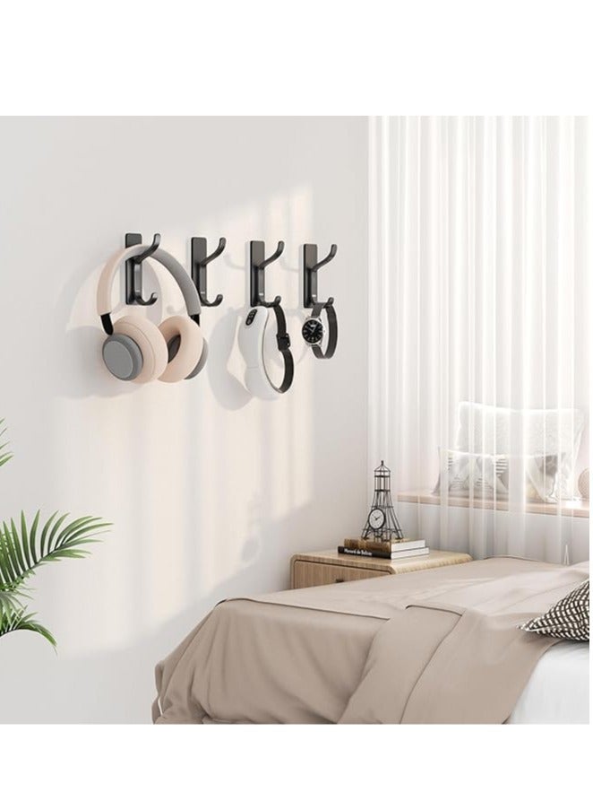 عربست خطافات تعليق على الحائط والباب: خطافات لاصقة للقبعات والمناشف والحقائب والملابس والمفاتيح وحقائب الظهر، وشماعات للمطبخ والحمام والدش، متينة وقابلة للالتصاق، تتحمل وزن 13 رطلاً، مصنوعة من الفولاذ المقاوم للصدأ، لون أسود، عبوة من 4 قطع - Image 4