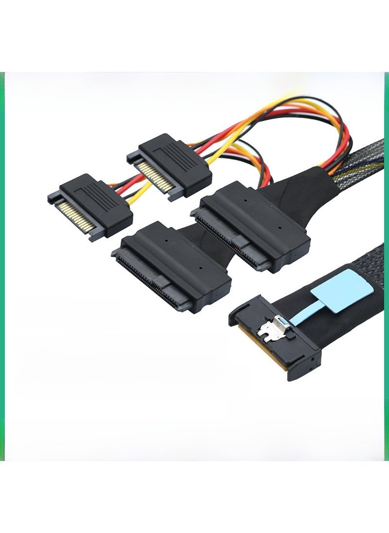 Generic Slimline SAS 8i to SFF-8639 Data Cable for Servers Black 