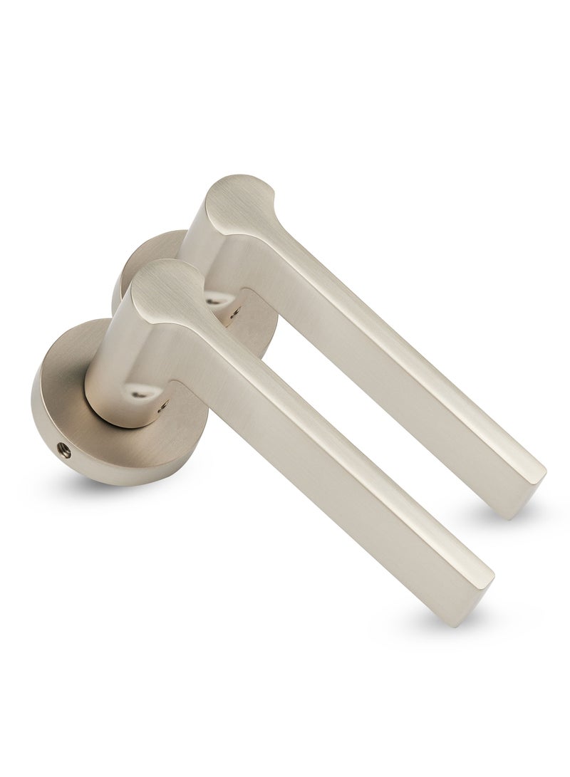 CINCINNO Aurum Premium Anti-Rust Zinc Door Handle Pair – Durable & Stylish for Home & Office, UV Protection, 2-Year Color & 5-Year Mechanical Warranty, Salt Spray Tested (Satin Nickel) - Image 1