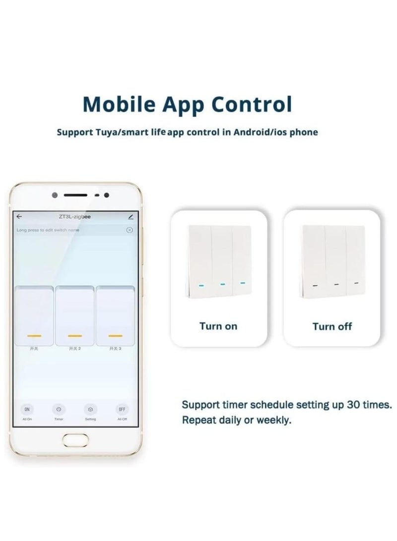 TUYA JiaFeng Smart Switch, Remote Control Switch, Wall Panel Switch, Wireless Kinetic Energy Switch, Mini Smart Switch, Wireless Light Switch Group Control, Safe for Home Appliances Lighting Equipment - Image 5