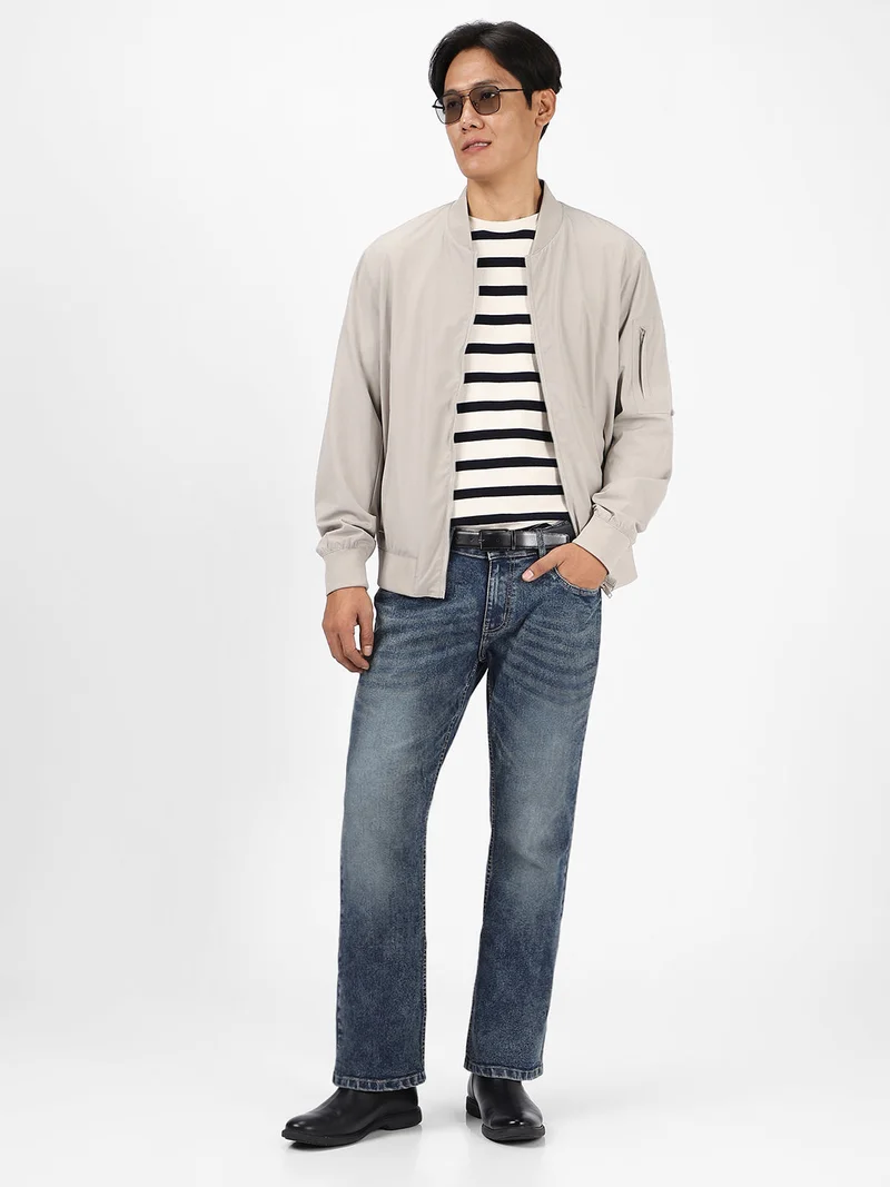 Urbano Fashion  Urbano Fashion Men's Dark Blue Washed Bootcut Jeans Stretchable  | Best Price UAE