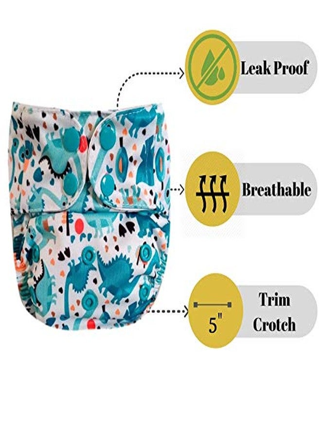 Apple Blossoms Reusable Pocket Style Cloth diaper for babies 3M to 3Y | CPSIA Certified 300+wash |Washable & Adjustable Snap Button | pack includes 1 Diaper with 2 organic Bamboo cotton inserts - Image 3