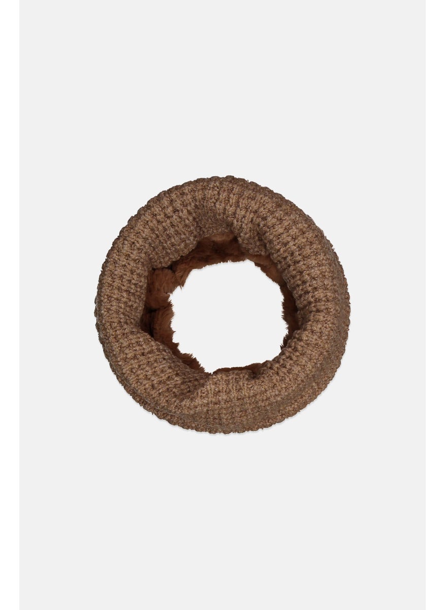 Tchibo Women Reversible Knitted Loop Scarf, Tan  - Image 1