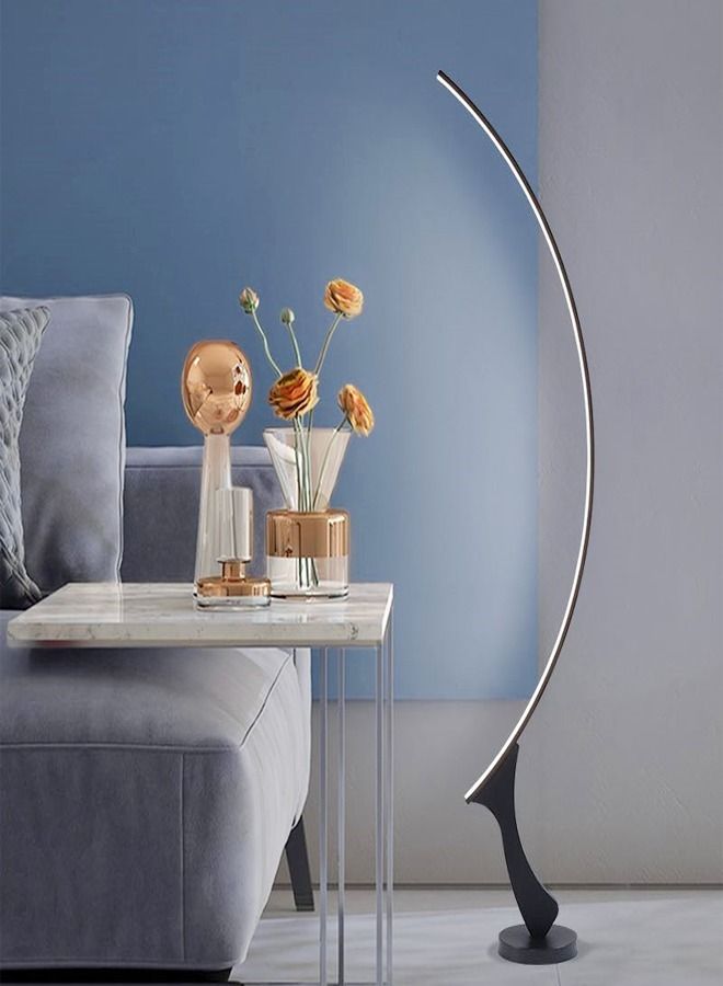 C&C Home Classic Temperature & Step Less Dimmable Brightness Minimalist Arc Standing Floor Lamp LED Light Corner Lamp Suitable for Study Living Room Bedroom Office Lounge 30x150 cm - Image 1