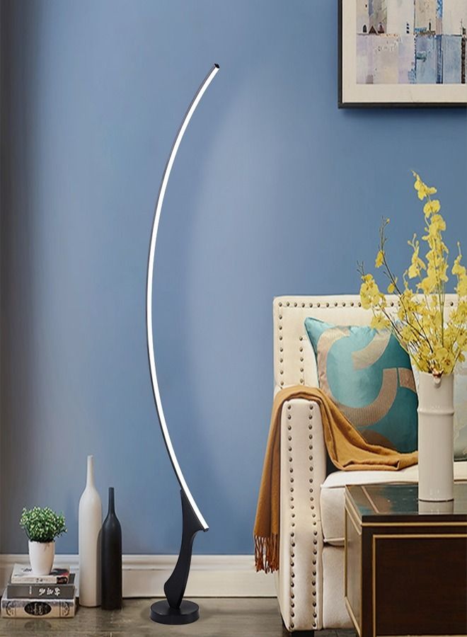 C&C Home Classic Temperature & Step Less Dimmable Brightness Minimalist Arc Standing Floor Lamp LED Light Corner Lamp Suitable for Study Living Room Bedroom Office Lounge 30x150 cm - Image 4