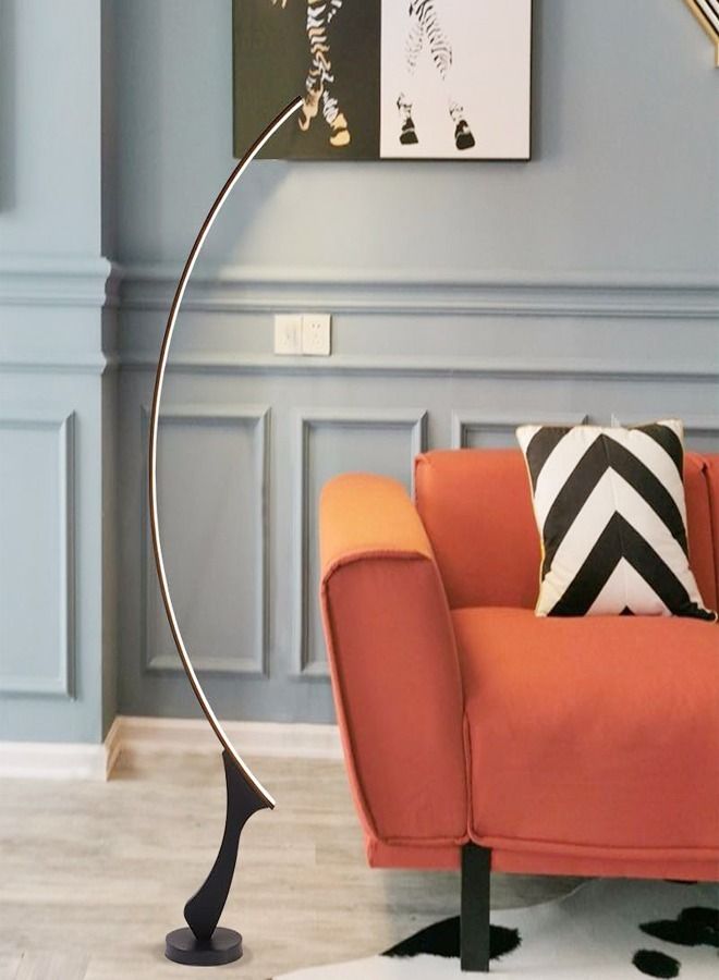 C&C Home Classic Temperature & Step Less Dimmable Brightness Minimalist Arc Standing Floor Lamp LED Light Corner Lamp Suitable for Study Living Room Bedroom Office Lounge 30x150 cm - Image 3