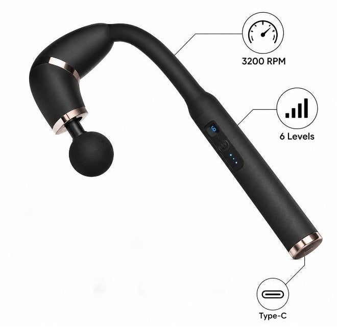 SP ISNUP 3200 RPM Professional Massage Gun – Extended Handle Massager with 6 Levels & 4 Massage Heads - Image 1