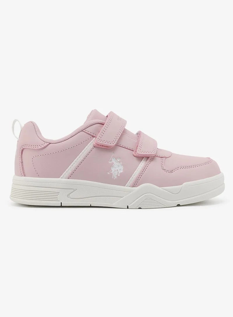 يو اس بولو اسن U.S. Polo Assn. Kena Girl's Comfortable Stylish Casual Everyday Low Top Sneaker - Powder