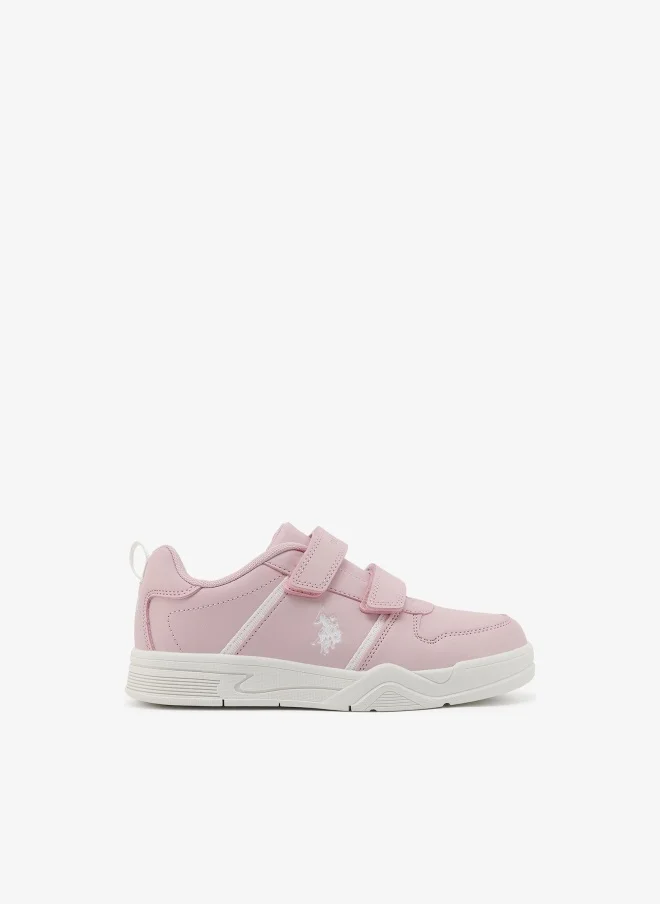 يو اس بولو اسن U.S. Polo Assn. Kena Girl's Comfortable Stylish Casual Everyday Low Top Sneaker - Powder