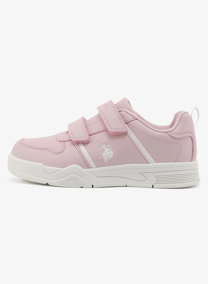 يو اس بولو اسن U.S. Polo Assn. Kena Girl's Comfortable Stylish Casual Everyday Low Top Sneaker - Powder