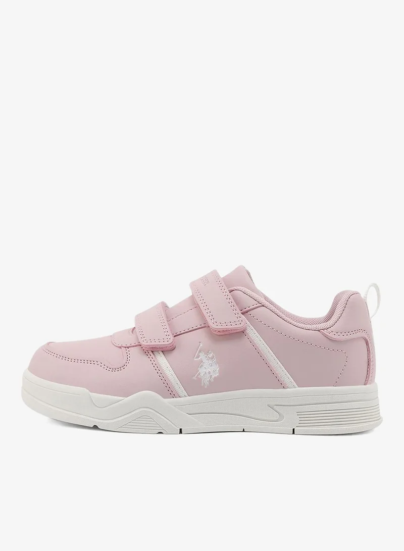 يو اس بولو اسن U.S. Polo Assn. Kena Girl's Comfortable Stylish Casual Everyday Low Top Sneaker - Powder