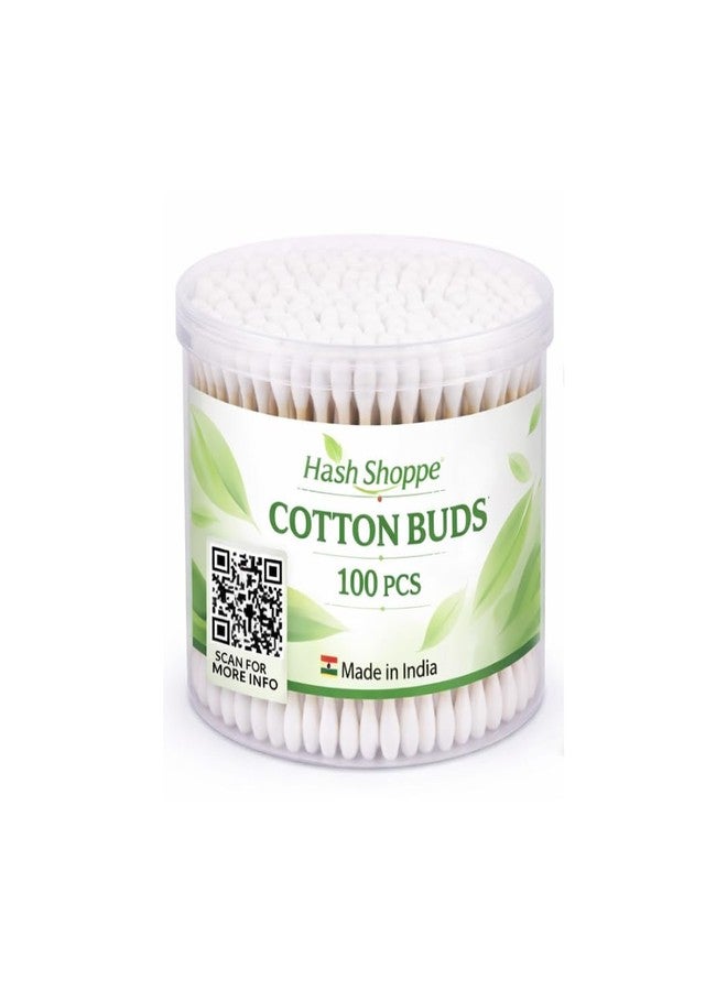 Hash Shoppe Cotton Buds 100 Count | Double Ended Cotton Swabs | Premium Quality - Image 1