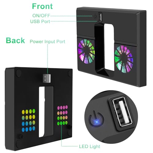 Linkstyle Cooling Fan for Xbox Series X, Vertical Cooling Stand Cooling System with Colorful RGB Lights and 1 USB Port - Image 5
